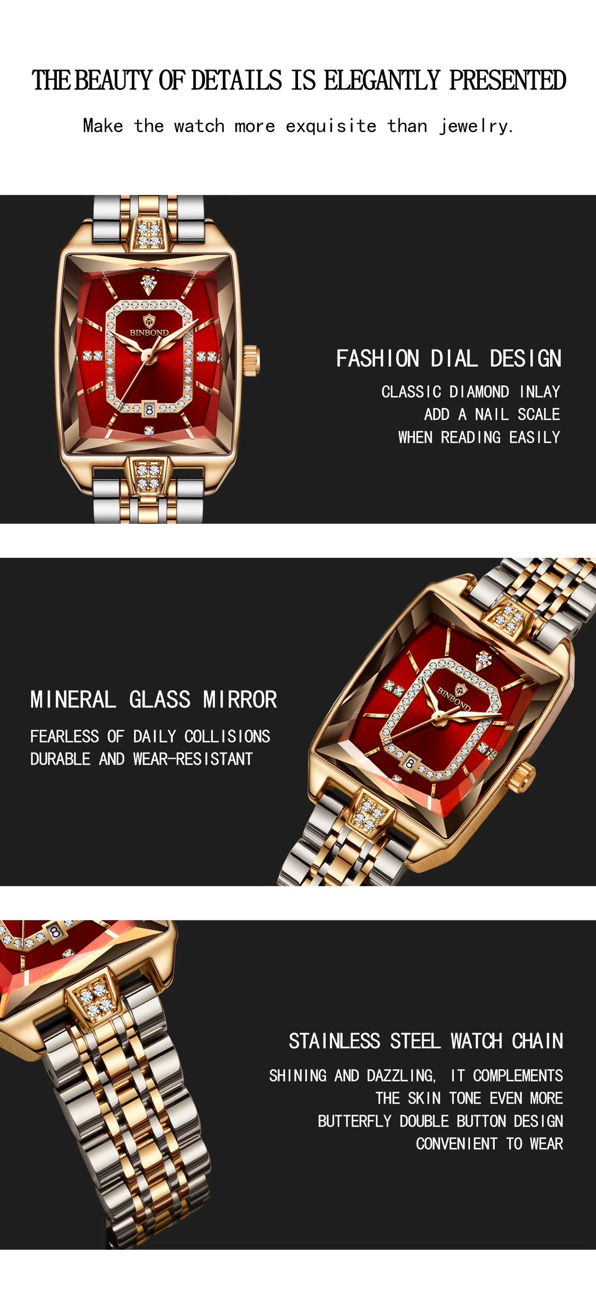 Vyla Carat Square Women's Fashion Watch
